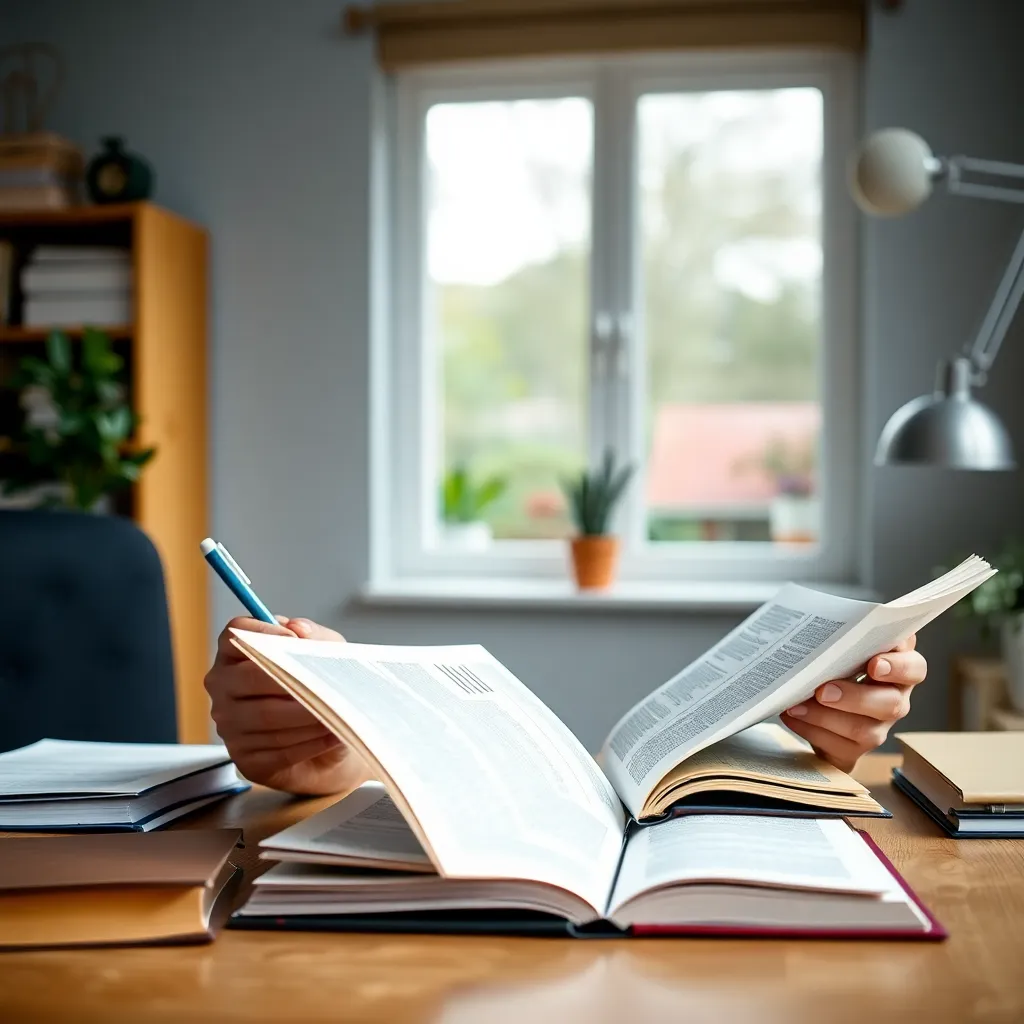 Persoon die financiële boeken bestudeert